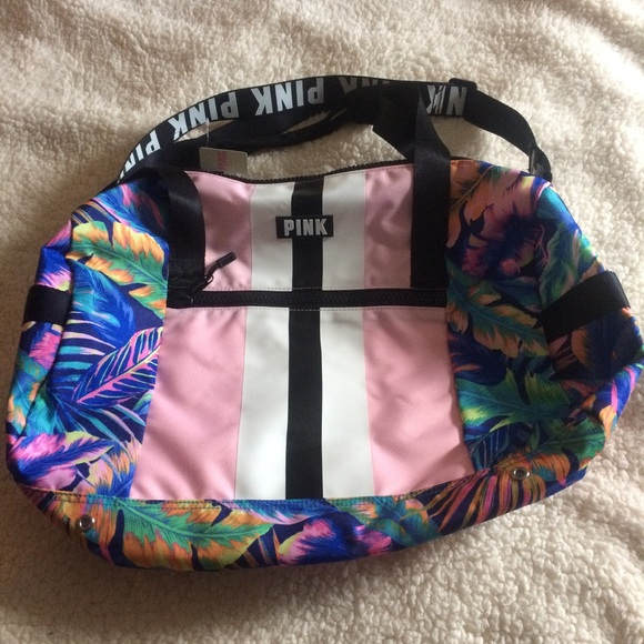 Victoria's Secret VS PINK Duffle Gym Bag Tote Neon Pink Victoria's Secret VS PINK Duffle Gym Bag Tote Neon Pink